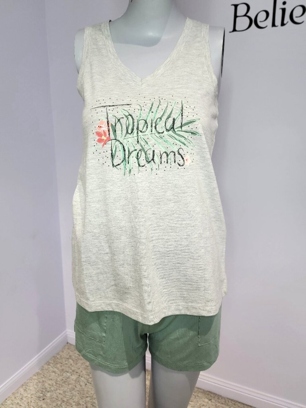 La Vie en Rose "Tropical Dreams" Pyjama Tank and Short set Size XS